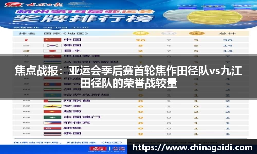 焦点战报：亚运会季后赛首轮焦作田径队vs九江田径队的荣誉战较量